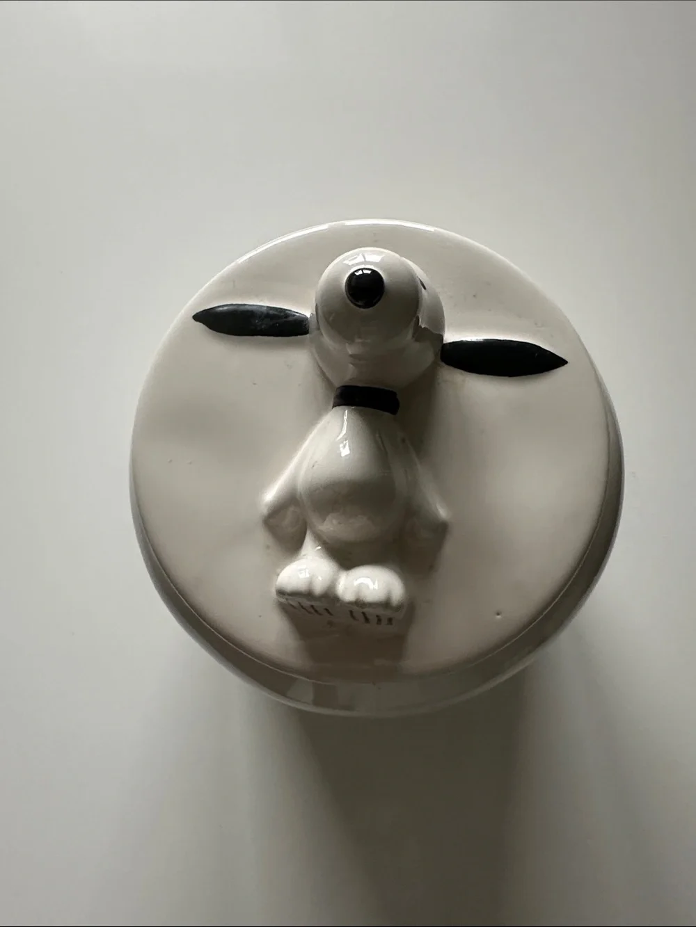 Rae Dunn White Ceramic COFFEE Canister with Snoopy lid.